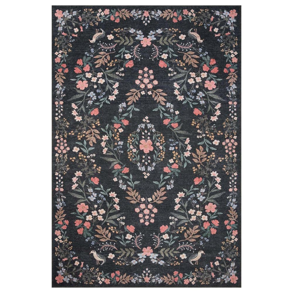 Rifle Paper Co. x Loloi Maison 5" Round Tuileries Black Area Rug, , large