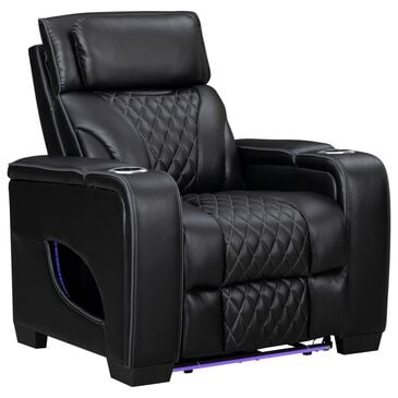Titanic Furniture All Star Power Recliner with Power Headrest in Black, , large