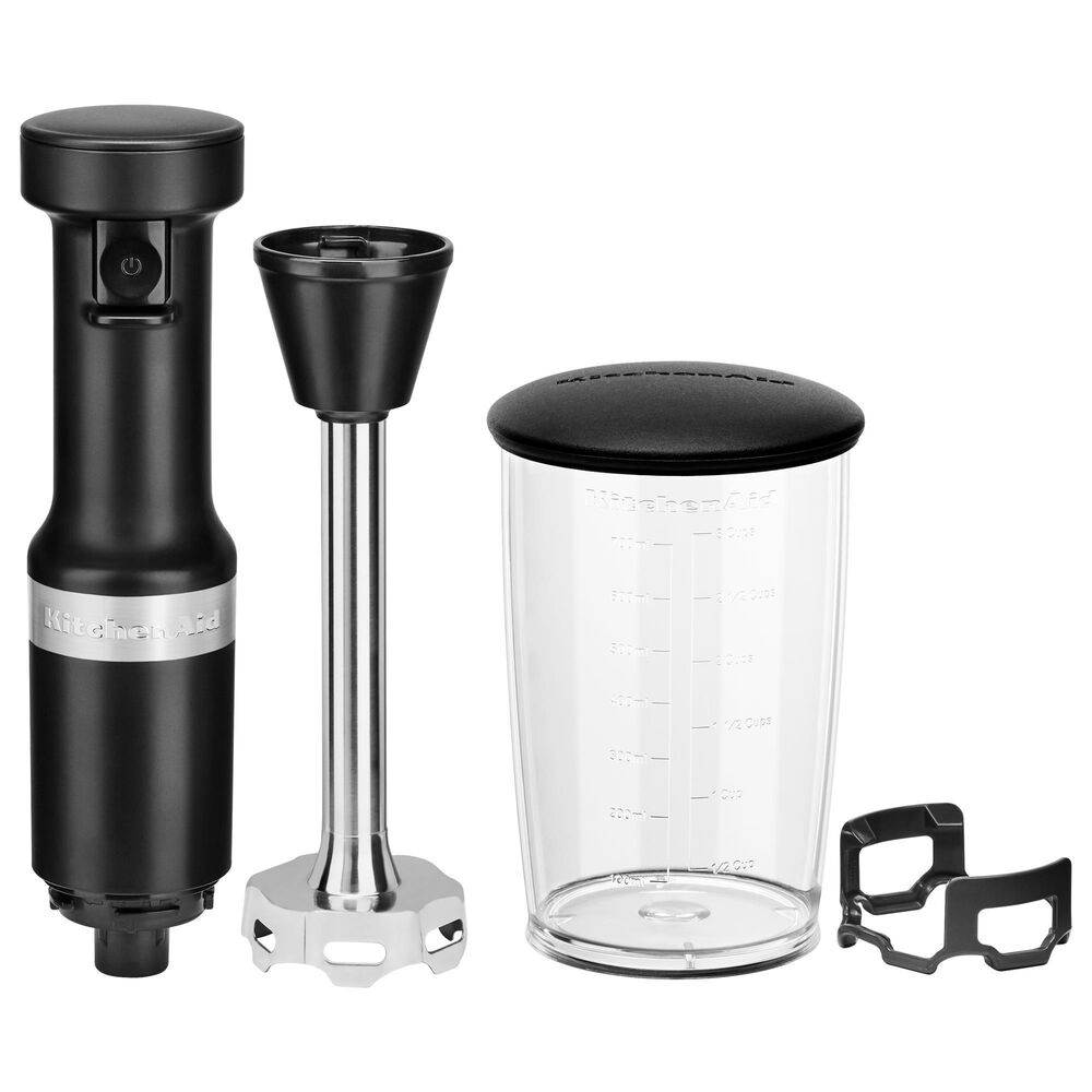 KitchenAid Corded Variable Speed Hand Blender in Matte Black, , large