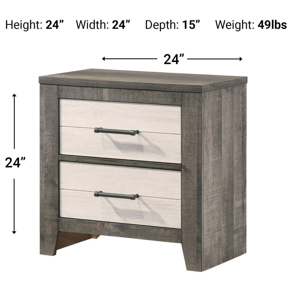 Crown Mark Rhett 5-Piece Queen Platform Bedroom Set in Gray and White, , large