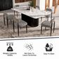 Morden Fort Modern Boucle Side Chair with Grey Cushion in Black and Gold (Set of 6), , large
