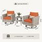 HOMLUX 3-Piece Outdoor Conversation Set in Orange Red, , large