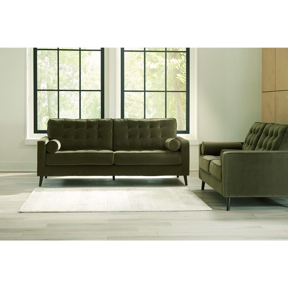 37B Reveon Lakes Stationary Loveseat in Olive Velvet, , large