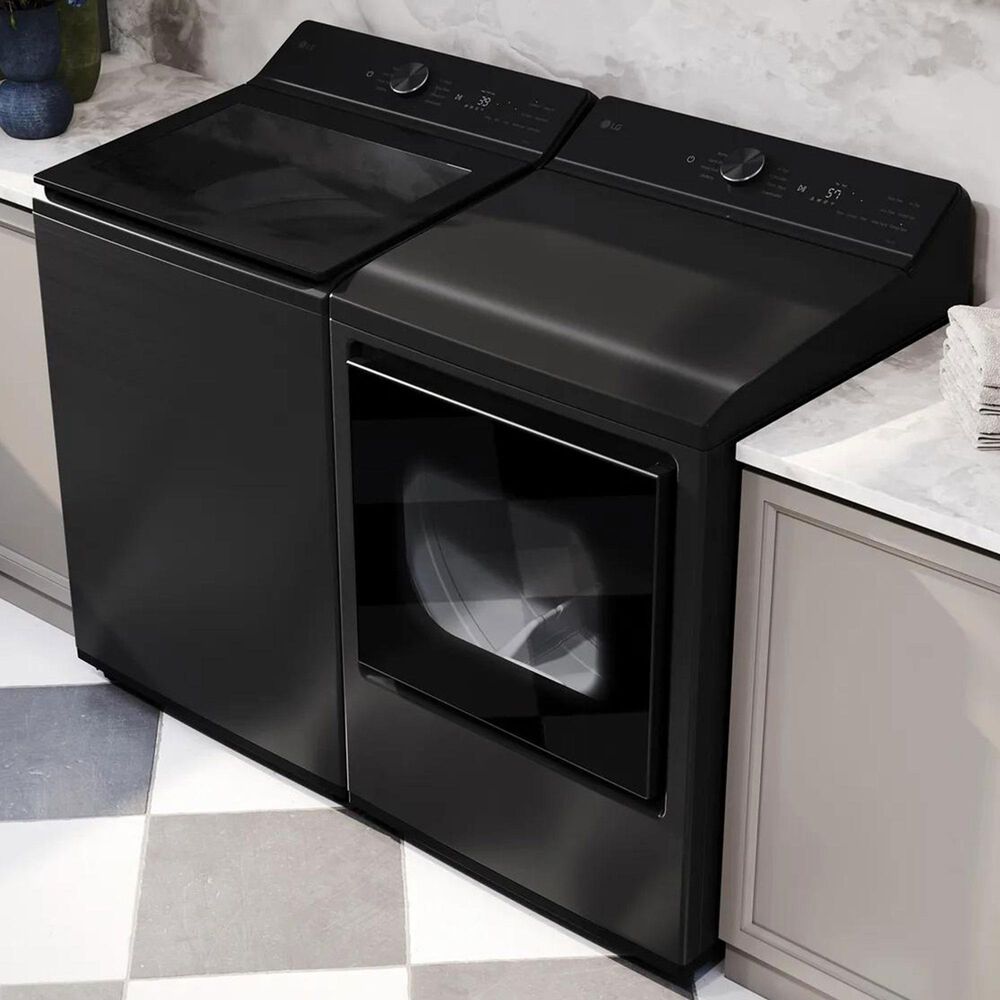 LG 5 Cu. Ft. Smart Top Load Washer and 7.3 Cu. Ft. Electric Dryer Laundry Pair in Platinum Black, , large