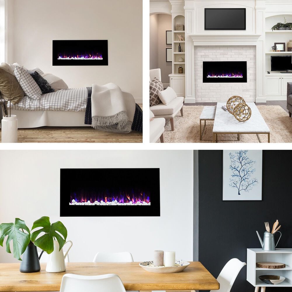 Timberlake Northwest 42&quot; Fire and Ice Wall Mount Electric Fireplace in Black, , large