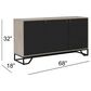 Bassett Mirror Company Ripple Effect 3-Door Server in Smokey Mocha and High Gloss Black, , large