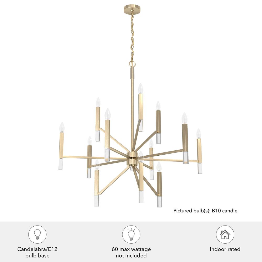 Hunter Sunjai 12-Light Chandelier in Alturas Gold, , large