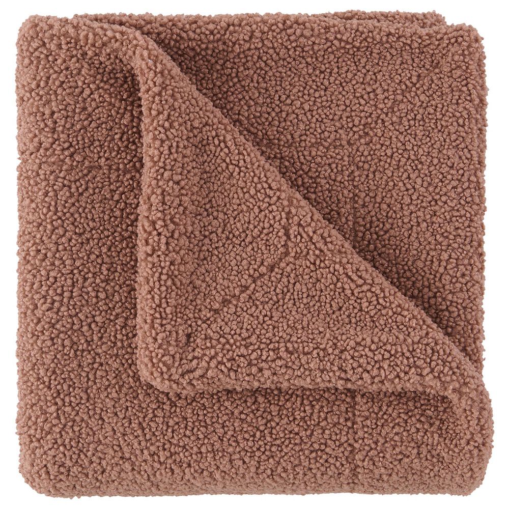 HiEnd Accents Teddy 50" x 60" Throw Blanket in Dusty Rose, , large