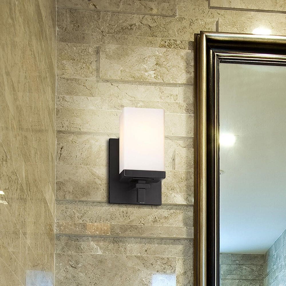 Golden Lighting Maddox 1-Light Wall Sconce in Matte Black, , large