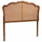 Baxton Studio Leandra King Panel Headboard with Rattan in Ash Walnut, , large