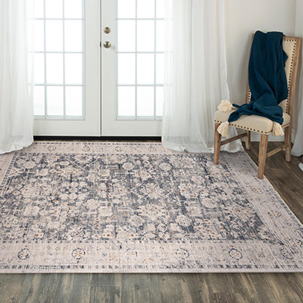RIZZY Iconic 3&#39;11&quot; x 5&#39;6&quot; Blue and Neutral Area Rug, , large