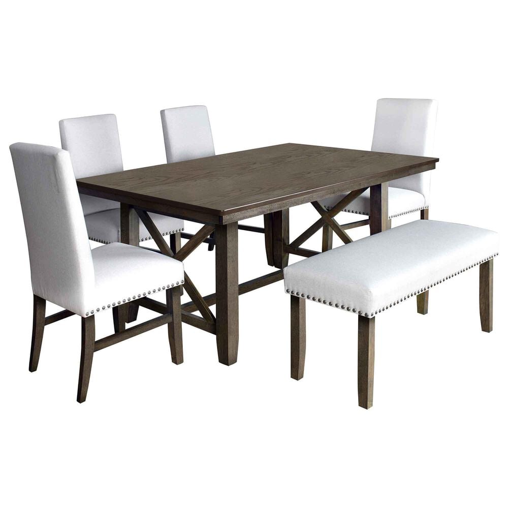 New Classic Julius 6 Piece Dining Set in Walnut Brown, , large