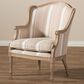 Baxton Studio Charlemagne Accent Chair in Tan and Brown, , large