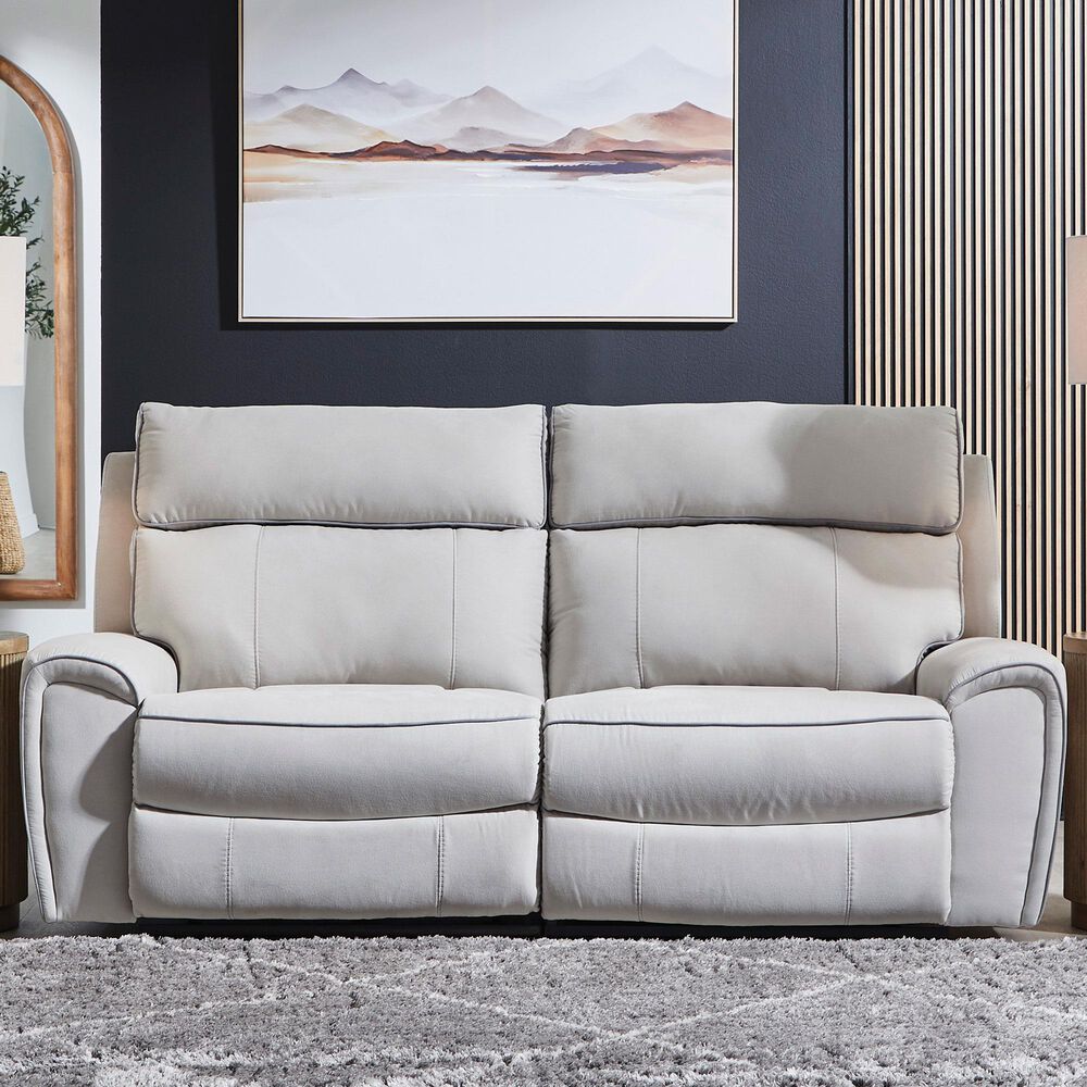 Ashley Social Pointe 2-Piece Power Symmetrical Reclining Loveseat in Pearl and Ash, , large