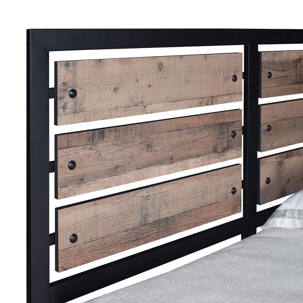 New Heritage Design Elk River 3-Piece King Bedroom Set in Rustic Brown and Black, , large