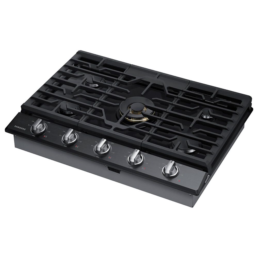 Samsung 2-Piece Kitchen Package with 30&quot; Matte Black Steel Double Wall Oven and 30&quot; Black Stainless Steel Smart Gas Cooktop, , large
