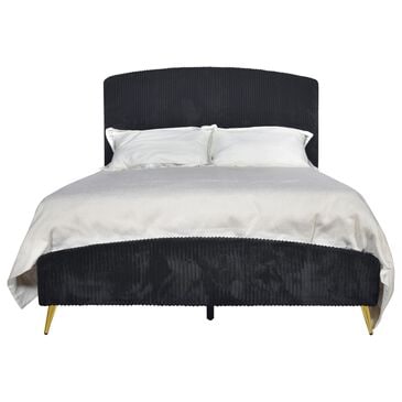New Heritage Design Kailani King Upholstered Bed in Black, , large
