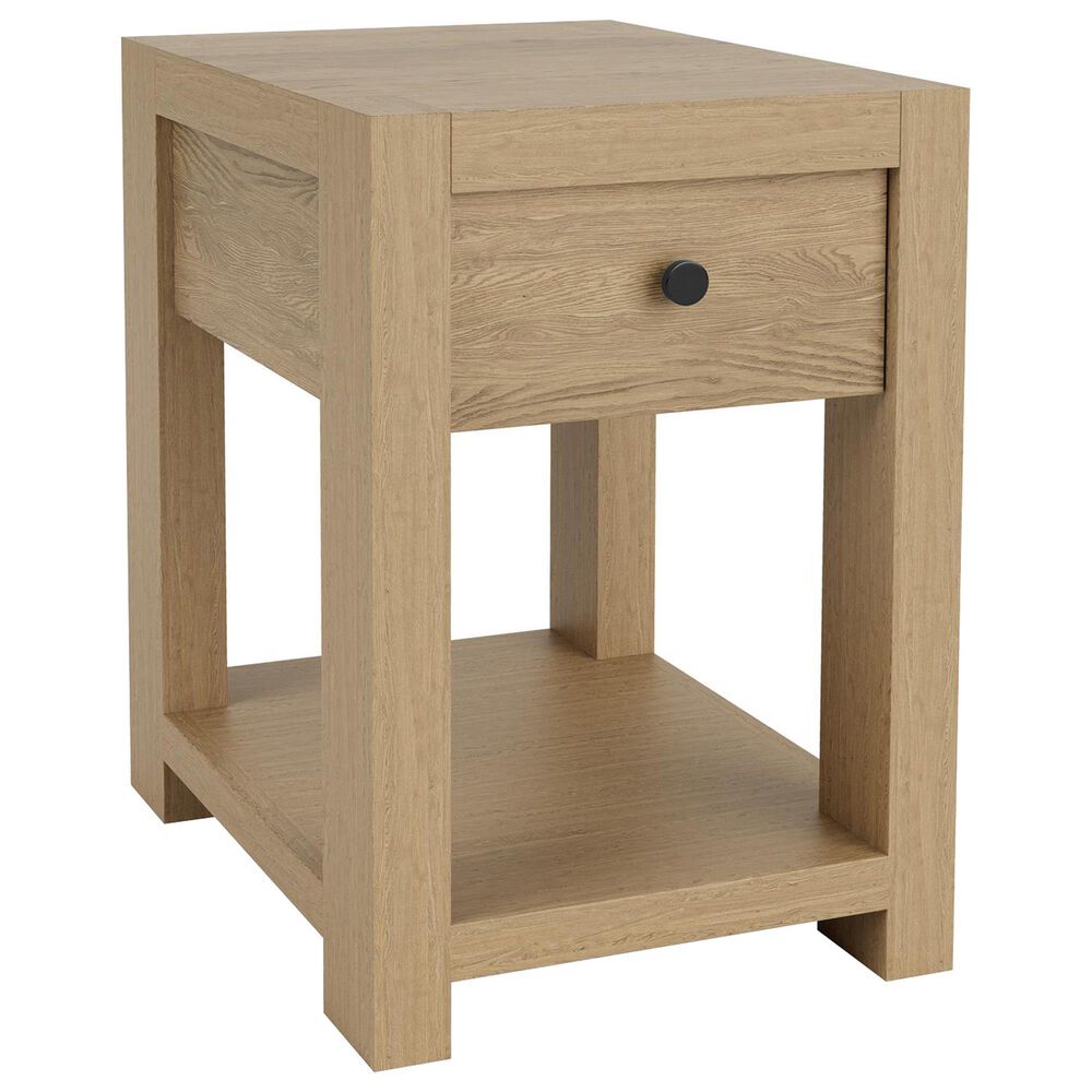 Shannon Hills Davie 1-Drawer Chairside Table in Pale Oak, , large