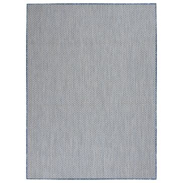 Nourison Courtyard Ivory and Blue 4" x 6" Indoor/Outdoor Area Rug, , large