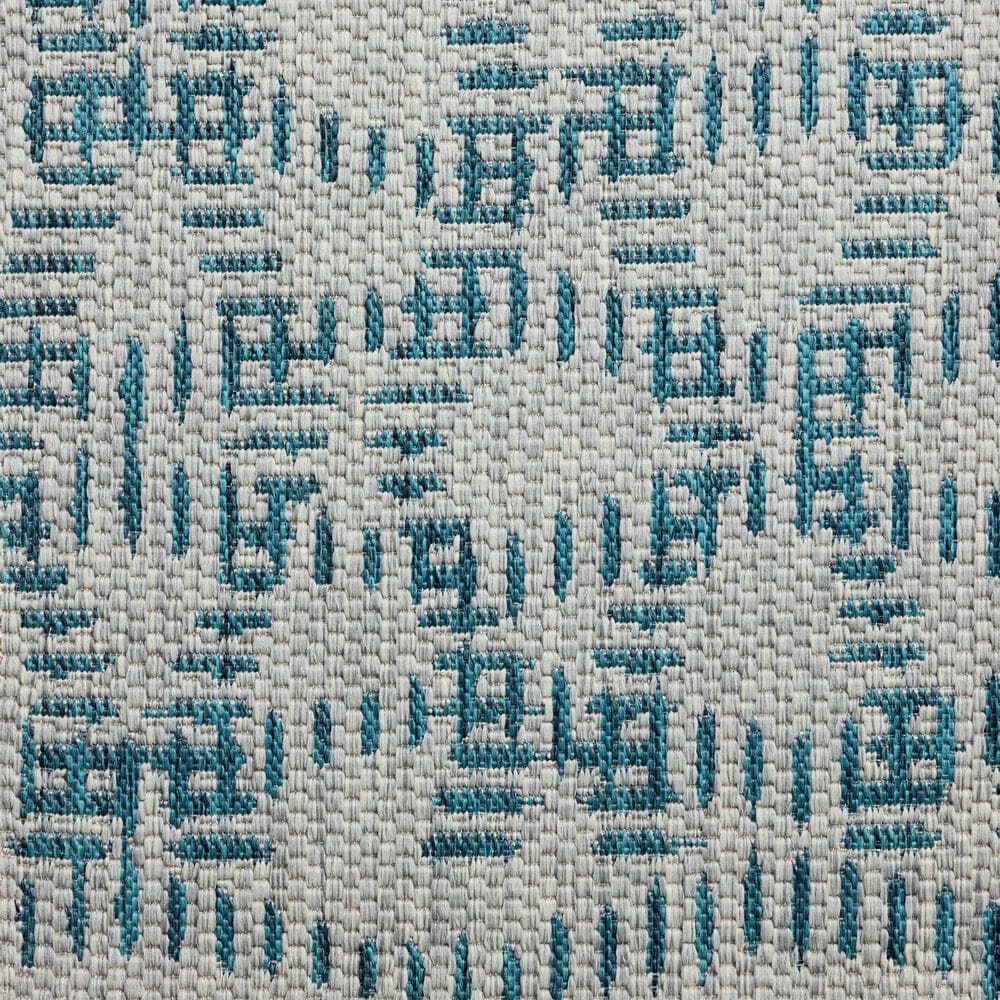 Loloi Easton Fog and Teal 2&#39;3&quot; x 3&#39;9&quot; Indoor/Outdoor Area Rug, , large