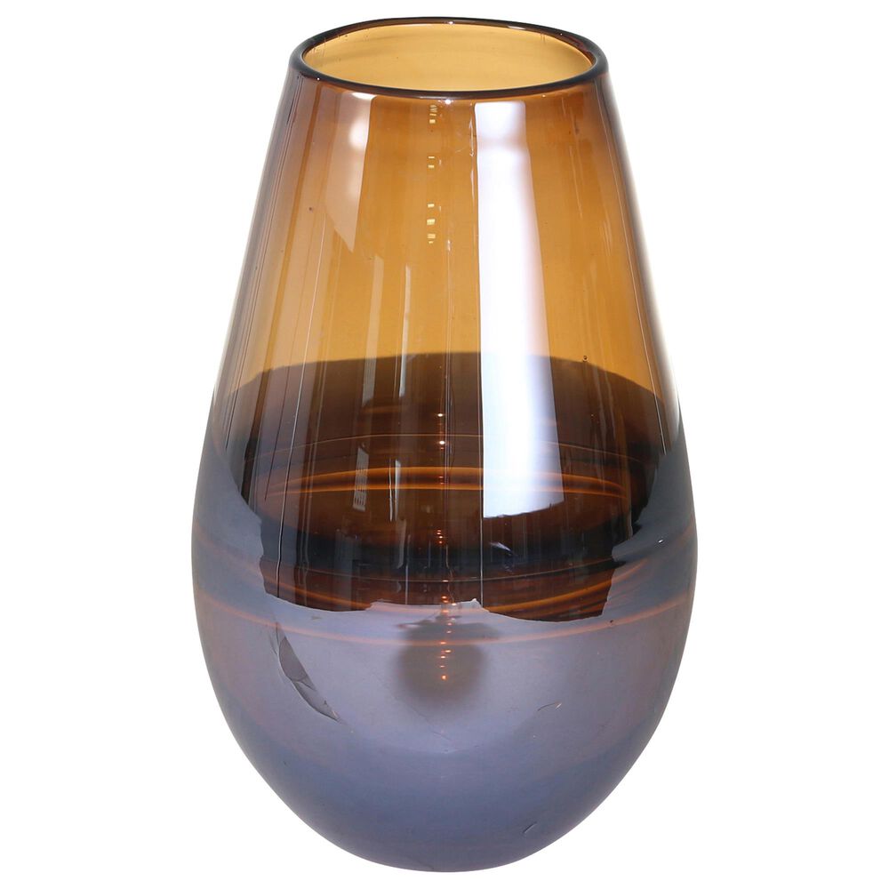 Sagebrook Home 9" Handmade Oval Vase in Brown, , large