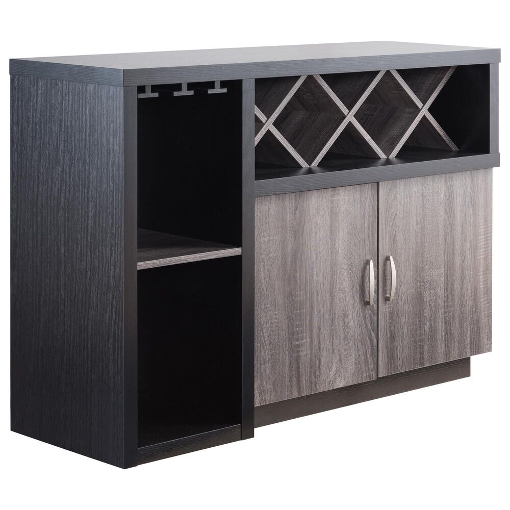 Furniture of America Landers Wine Cabinet in Gray and Dark Taupe, , large