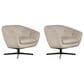 Bordeaux & Co Leather Swivel Chair in Oslo Pebble (Set of 2), , large
