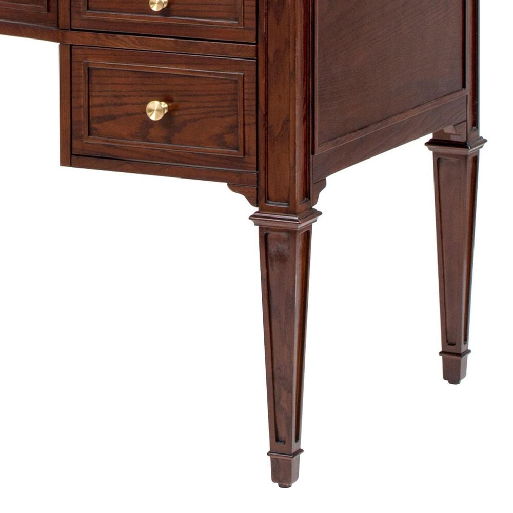 Jennifer Taylor Home Dauphin 5-Drawer Executive Desk in Walnut Brown, , large