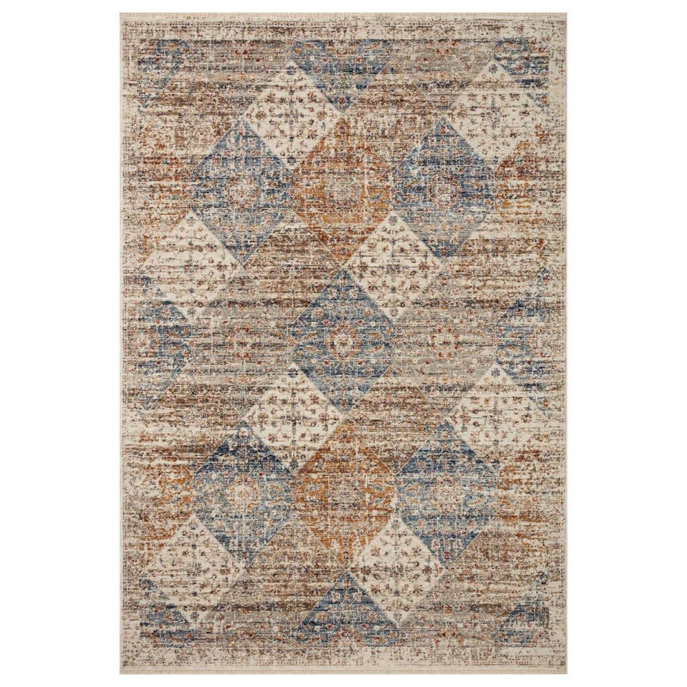 Loloi II Sorrento 5"3" x 7"6" Ivory and Multicolor Area Rug, , large