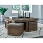 Ashley Cocktail Table with 4 Stools in Brown, , large