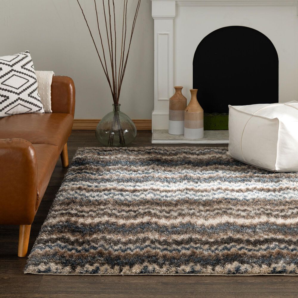 Central Oriental Pulse Amalie Multicolor 5&#39;3&quot; x 7&#39;3&quot; Area Rug, , large