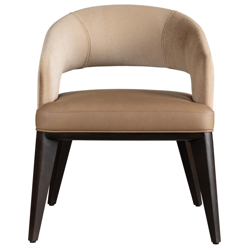 Alder &amp; Tweed Lawson Arm Chair with Golden Latte Cushion in Medium Cinder, , large
