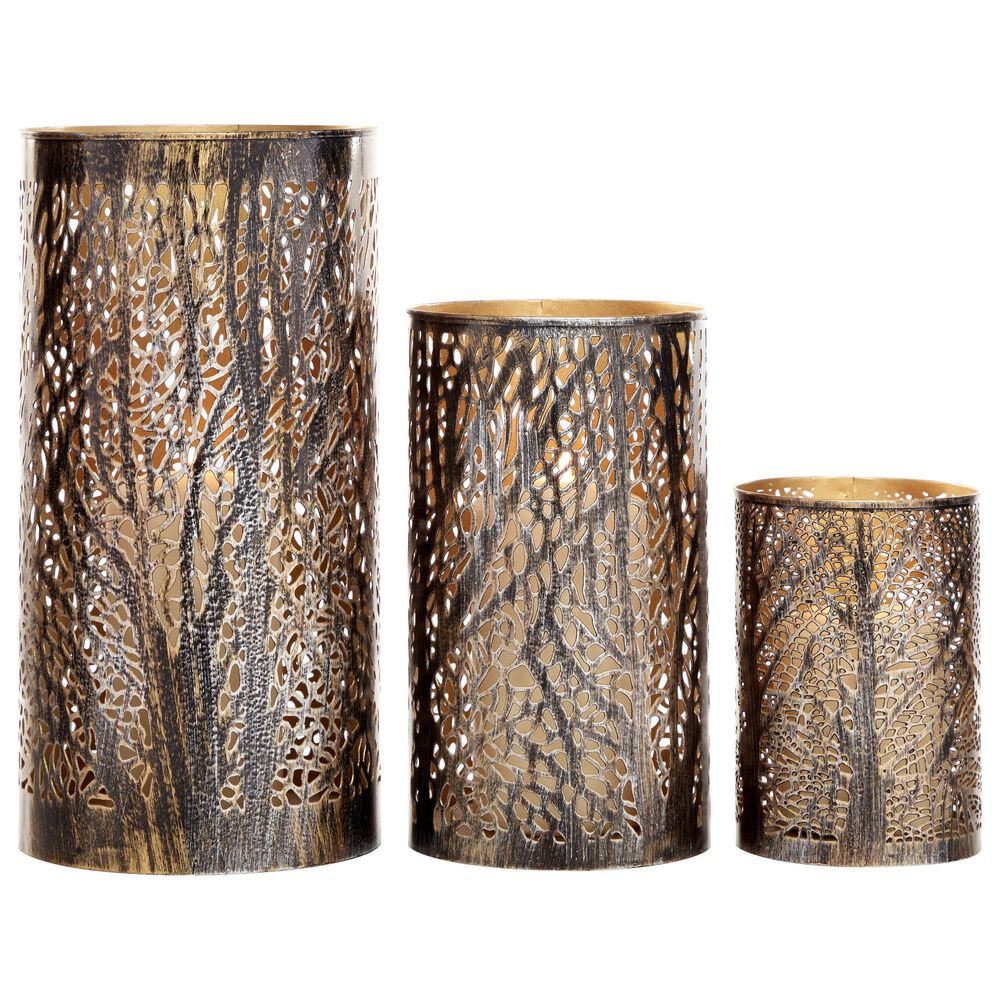 Maple and Jade Assorted Candle Lanterns in Brown (Set of 3), , large