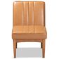 Baxton Studio Daymond Side Chair with Tan Faux Leather in Walnut Brown, , large