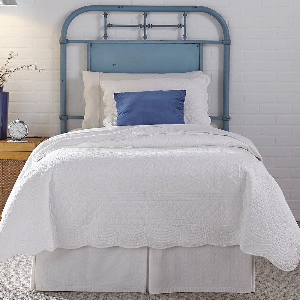 Belle Furnishings Vintage Full Metal Headboard in Blue, , large