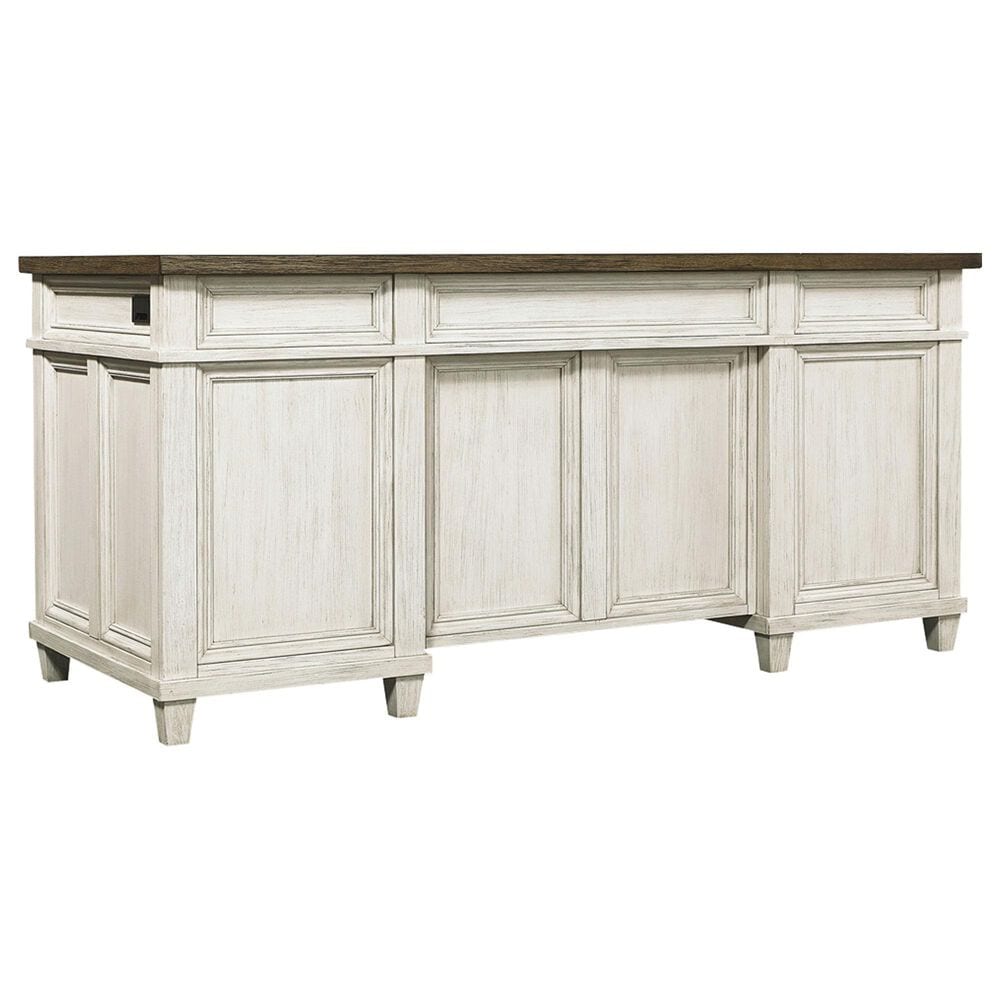 Riva Ridge Caraway 2-Piece Executive Desk and Lateral File Set in Aged Ivory, , large