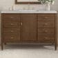 James Martin Vanities Myrrin 48" Vanity in Mid Century Walnut with 3 cm Eternal Jasmine Pearl Quartz Top, , large