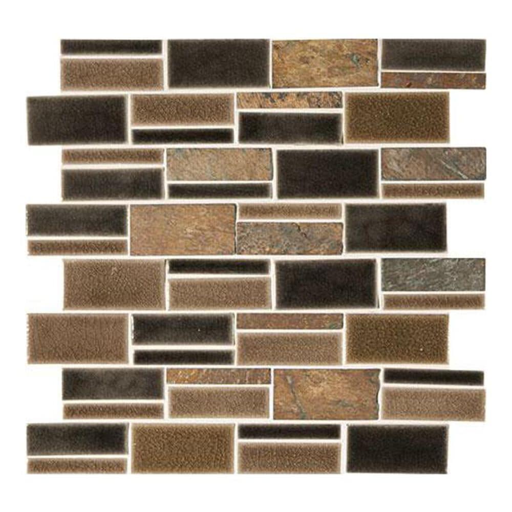 Marazzi Midpark Mosaics Bark 13" x 12" Porcelain Mosaic Sheet, , large