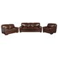 Simon Li 3-Piece Stationary Leather Living Room Set in Longhorn Bramble, , large