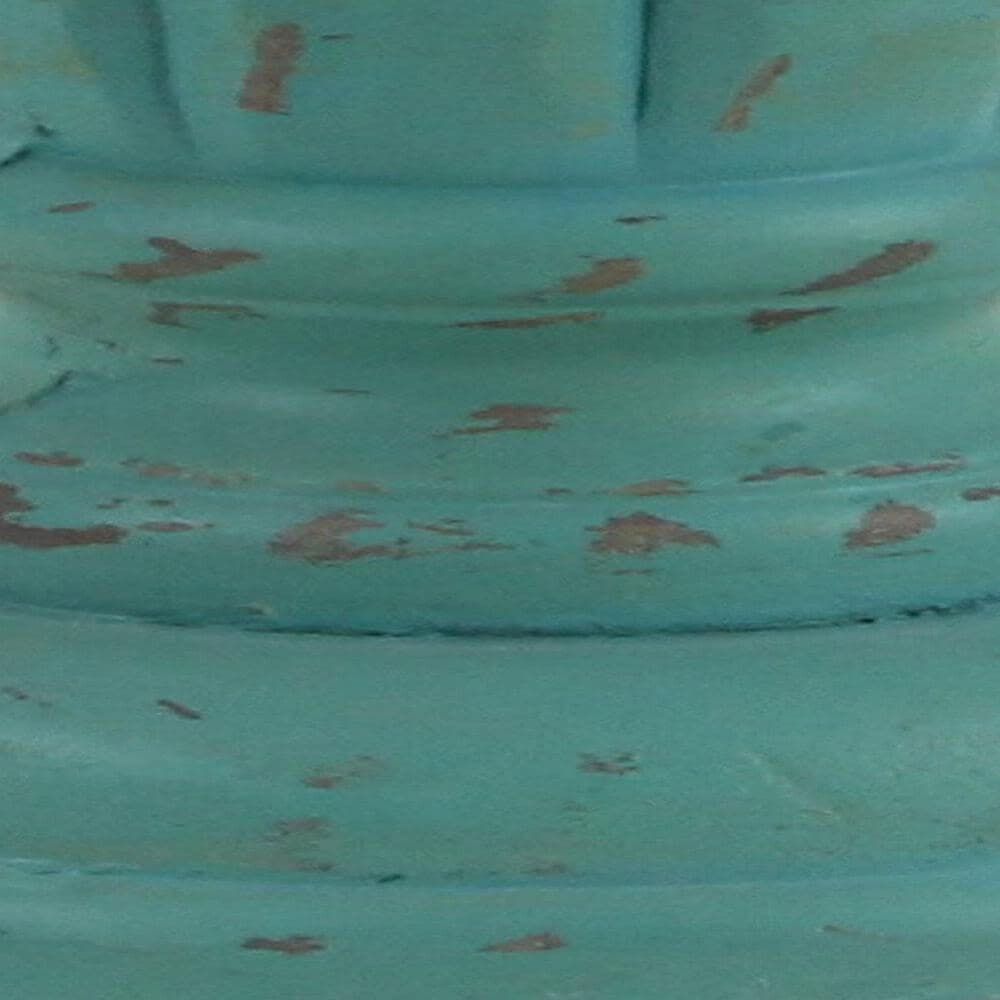 Maple and Jade Turned Pillar Decorative Candle Holder in Distressed Blue and Brown &#40;Set of 3&#41;, , large