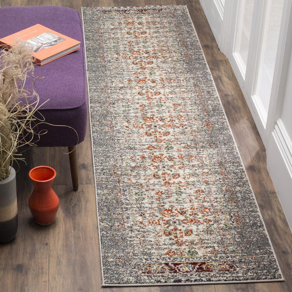 Safavieh Monaco MNC208T 2&#39;2&quot; x 8&#39; Grey and Ivory Runner, , large