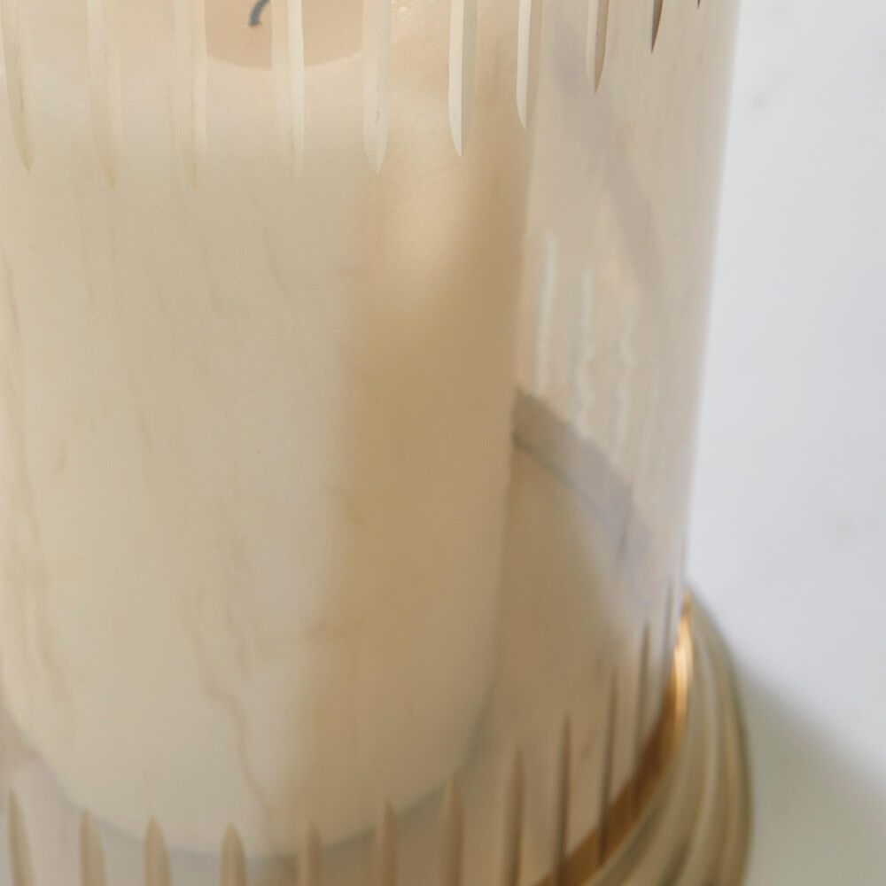 Ashley Aavinson 12&quot; Candle Holder in Amber and Gold, , large