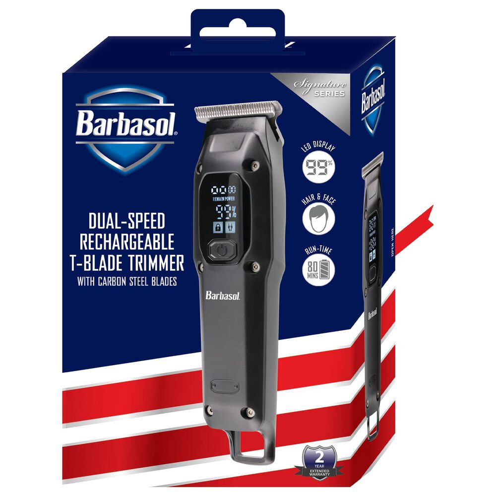 Barbosal T-Blade Trimmer with LCD Display in Black, , large