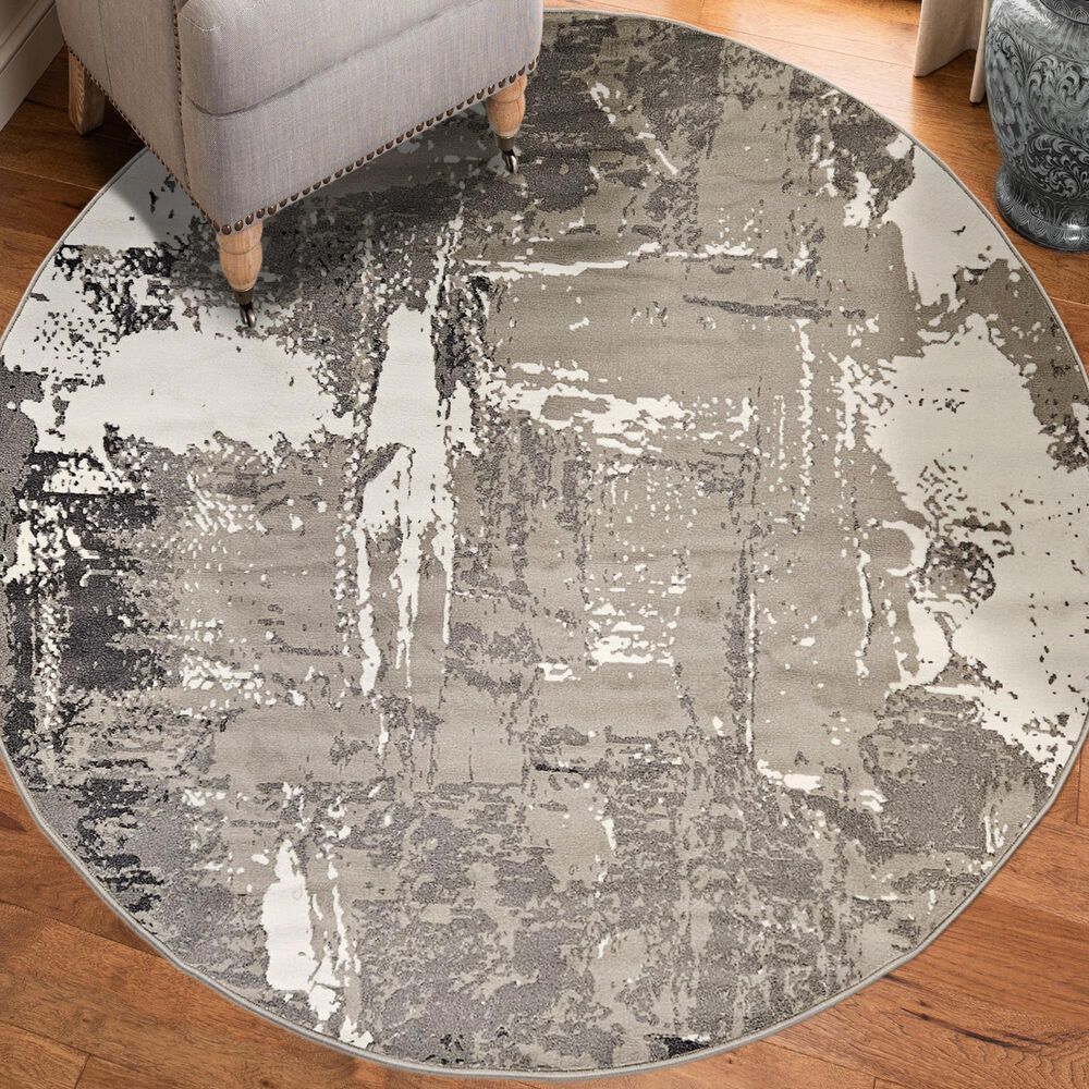 Amer Rugs Alpine ALP-6 7&#39;10&quot; Round Ivory Area Rug, , large