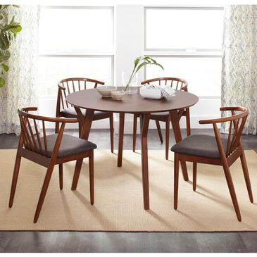 Waltham Copenhagen 5-Piece Dining Set in Walnut, , large