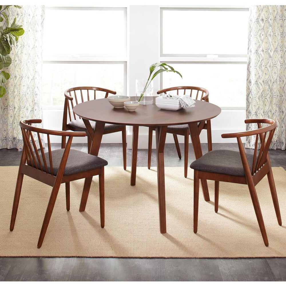 Waltham Copenhagen 5-Piece Dining Set in Walnut, , large
