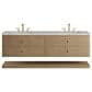 James Martin Allamari 72" Double Bathroom Vanity in Dune Mist with 3 cm Victorian Silver Top, Rectangular Sinks and FreePower Wireless Charger, , large