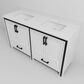 Lexora Home Ziva 60" Double Bathroom Vanity in White with 2 cm White Quartz Top and Rectangular Sinks, , large