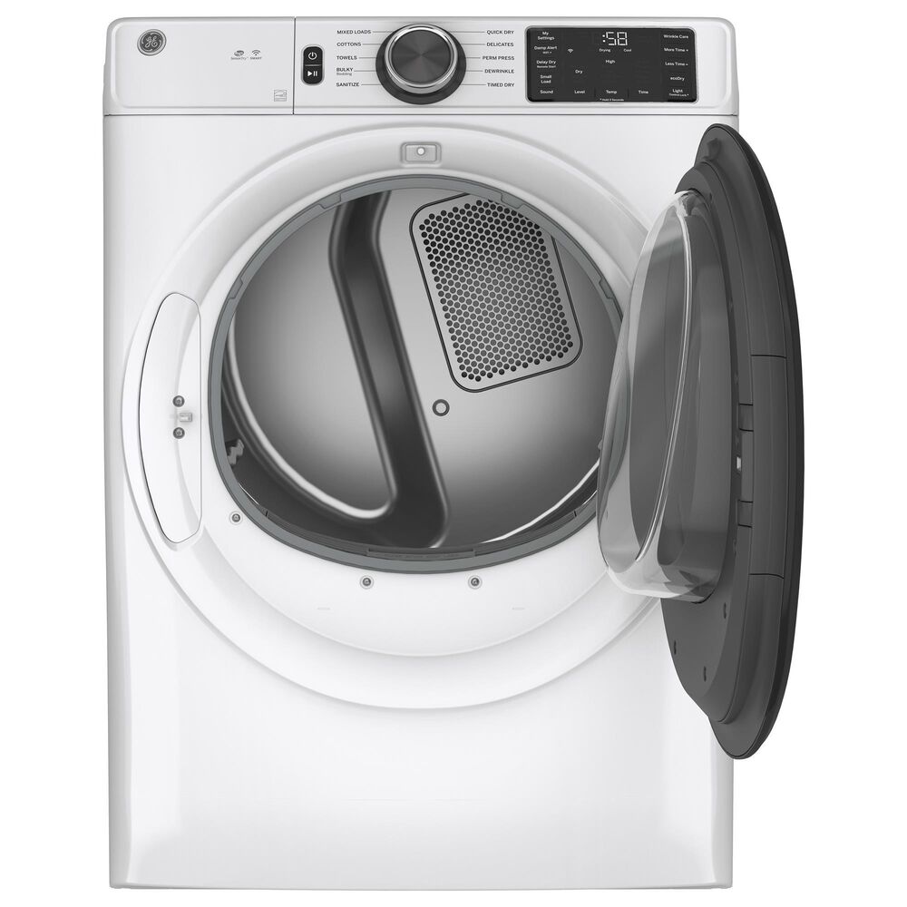 GE Appliances 4.8 Cu. Ft. Front Load Washer and 7.8 Cu. Ft. Electric Dryer Laundry Pair with Riser in White, , large