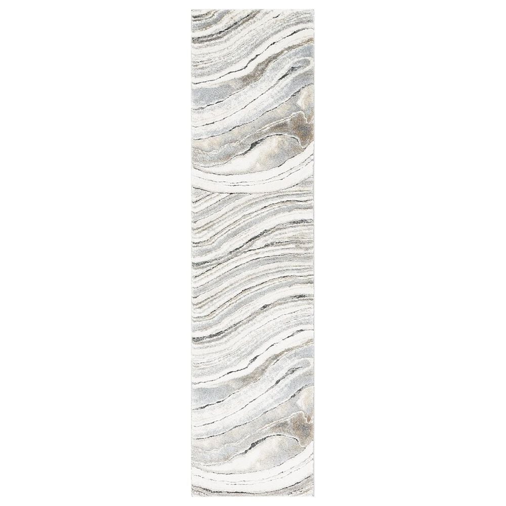 Safavieh Cyrus Shag CYR124A 2"2" x 9" Ivory and Grey Runner, , large
